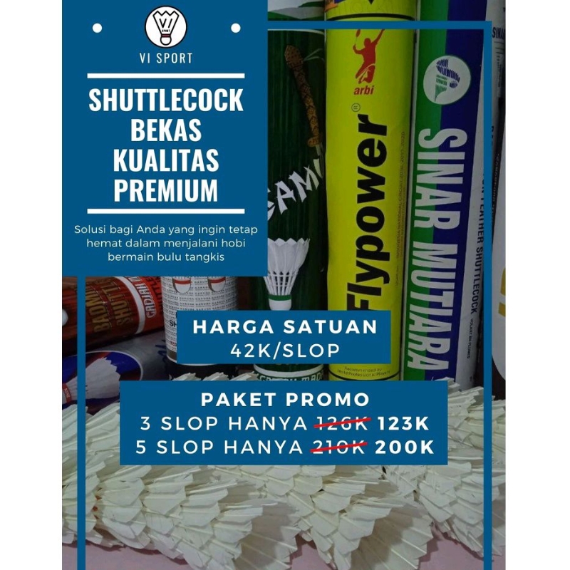 Shuttlecock Second / Kok Bekas Kualitas Premium (Kondisi 86-96%, like new)