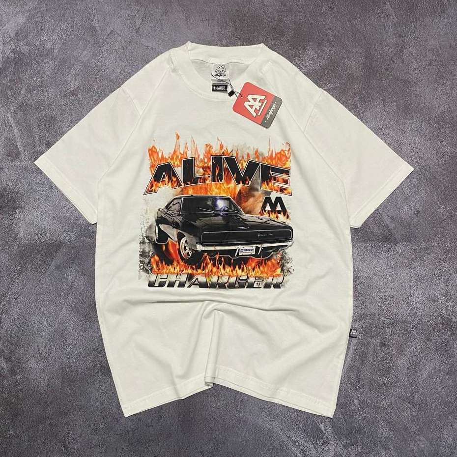 Kaos Car Vintage Mobile Balap / Baju Cars / Putih / Unisex / Katun 30s / T-shirt Nascar Vintage Over