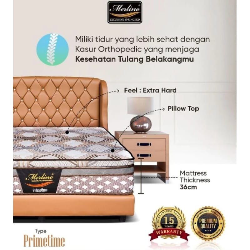 Springbed Matras Kasur Orthopedic Merlino Primetime 160x200 180x200