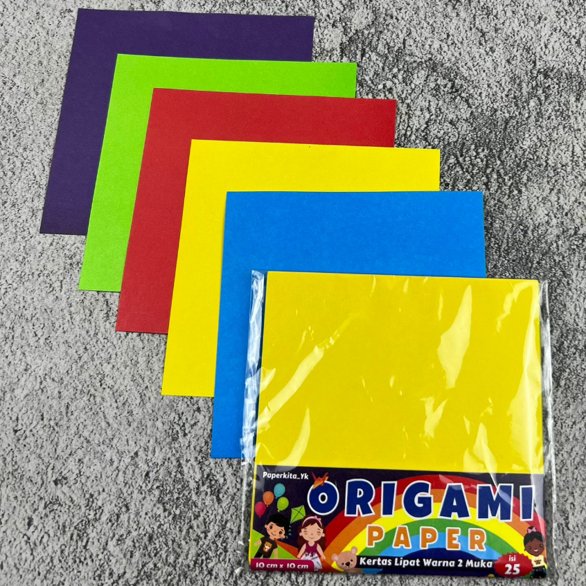 

KERTAS ORIGAMI 10 X 10 cm KERTAS LIPAT KERTAS WARNA 2 SISI ISI 25 LEMBAR Fluorescent Papers KECIL Double side