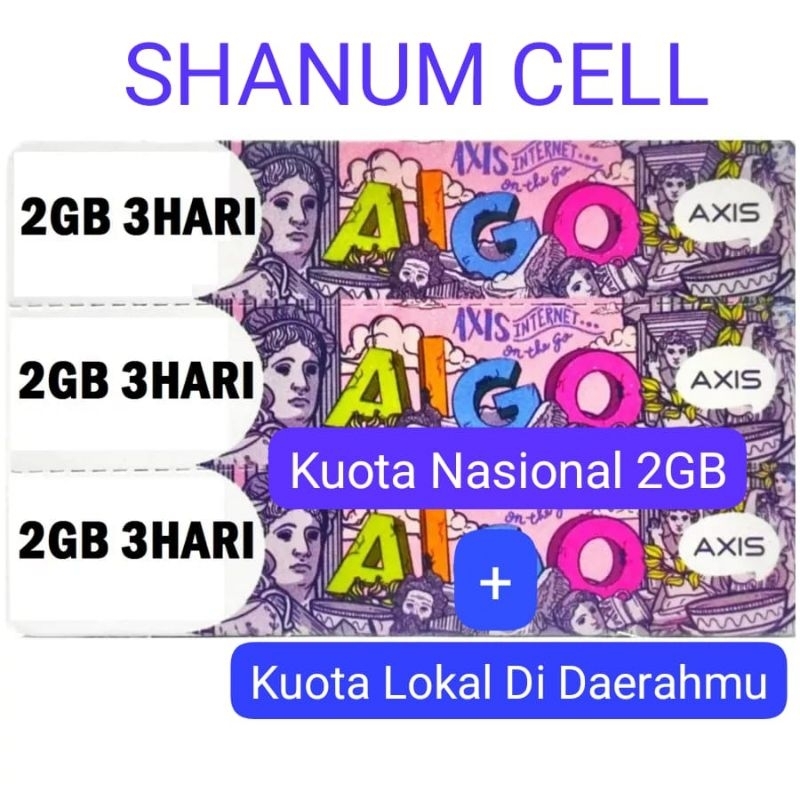 VOUCHER  AXIS  2GB 3HARI + KUOTA LOKAL DI DAERAHMU
