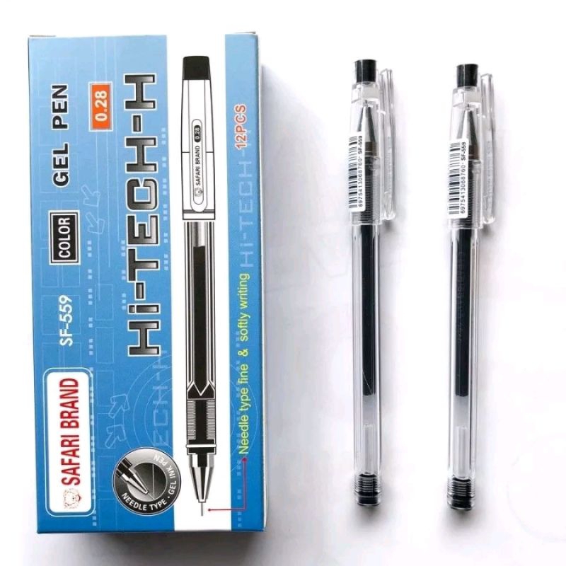 

12pcs Bulpen Hitec safari Brand 0,28 Gel Hitam
