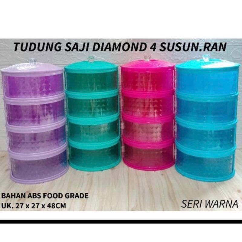 TUDUNG SAJI DIAMOND 4susun + stiker ayam jago