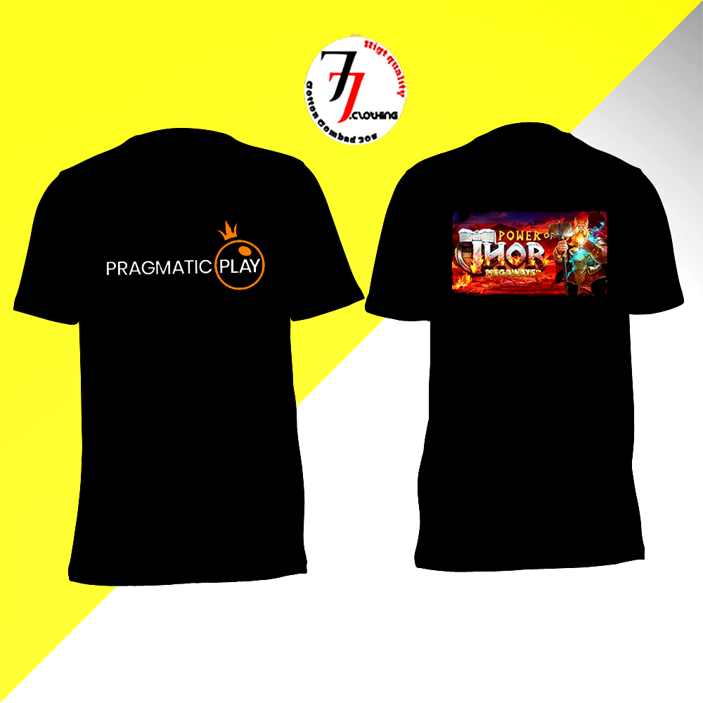 Tshirt Baju Kaos Pria DB  Pragmatic Play Thor Megaways Kaos Lengan Pendek Distro Ukuran Dewasa Unise