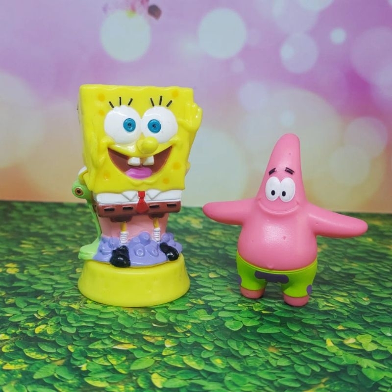 Figure Spongebob Gery viacom, patrick mcd happy meal set 2pcs