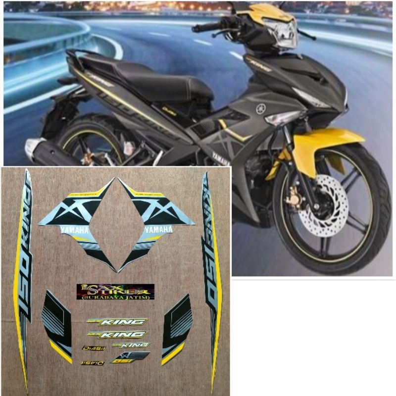 Striping Original Yamaha MX King 150 abu abu kuning tahun 2017 2018