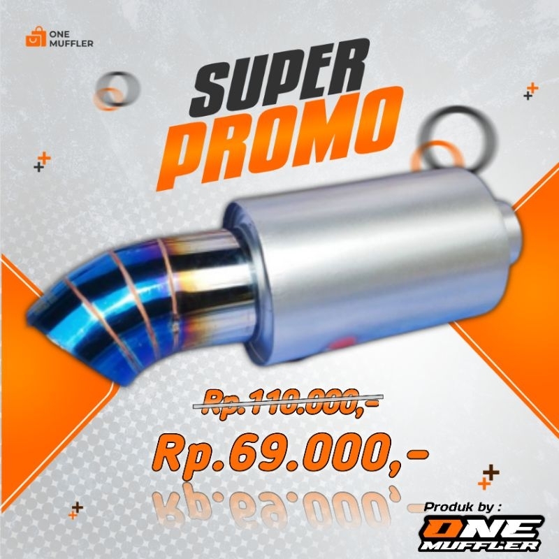 Knalpot Mobil JS RACING BLUE Semi Stainless Muffler Ujung Variasi Tabung Kenalpot Mufler Mobil Ori S