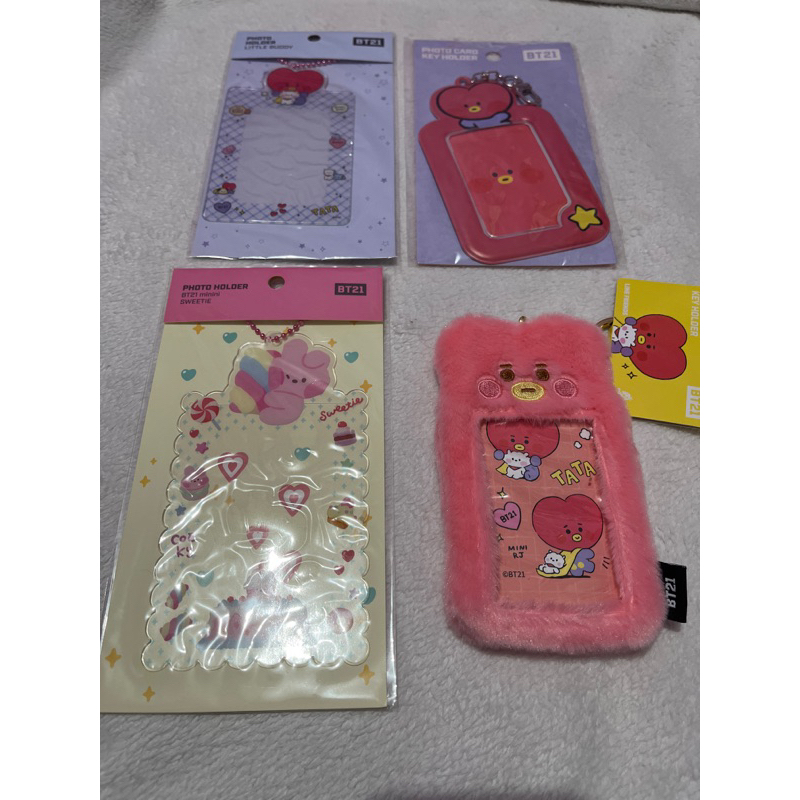 READY STOCK OFFICIAL Card Holder BT21 Japan - Furry Fukuwa Version Tata dan Minini Photocard holder