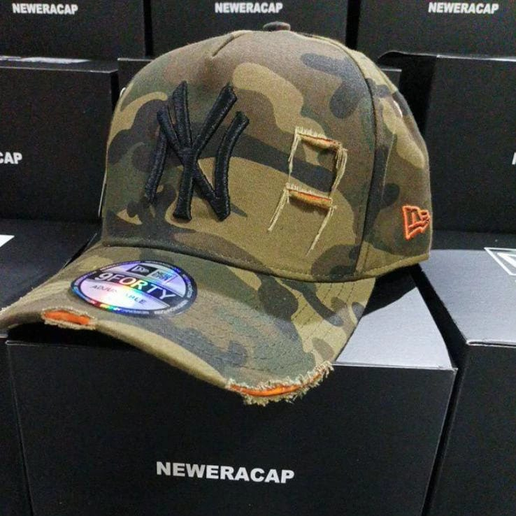 TOPI BASEBALL MLB NY ARMY DENIM DAMAGE  1:1 ORIGINAL CAMO CAPS