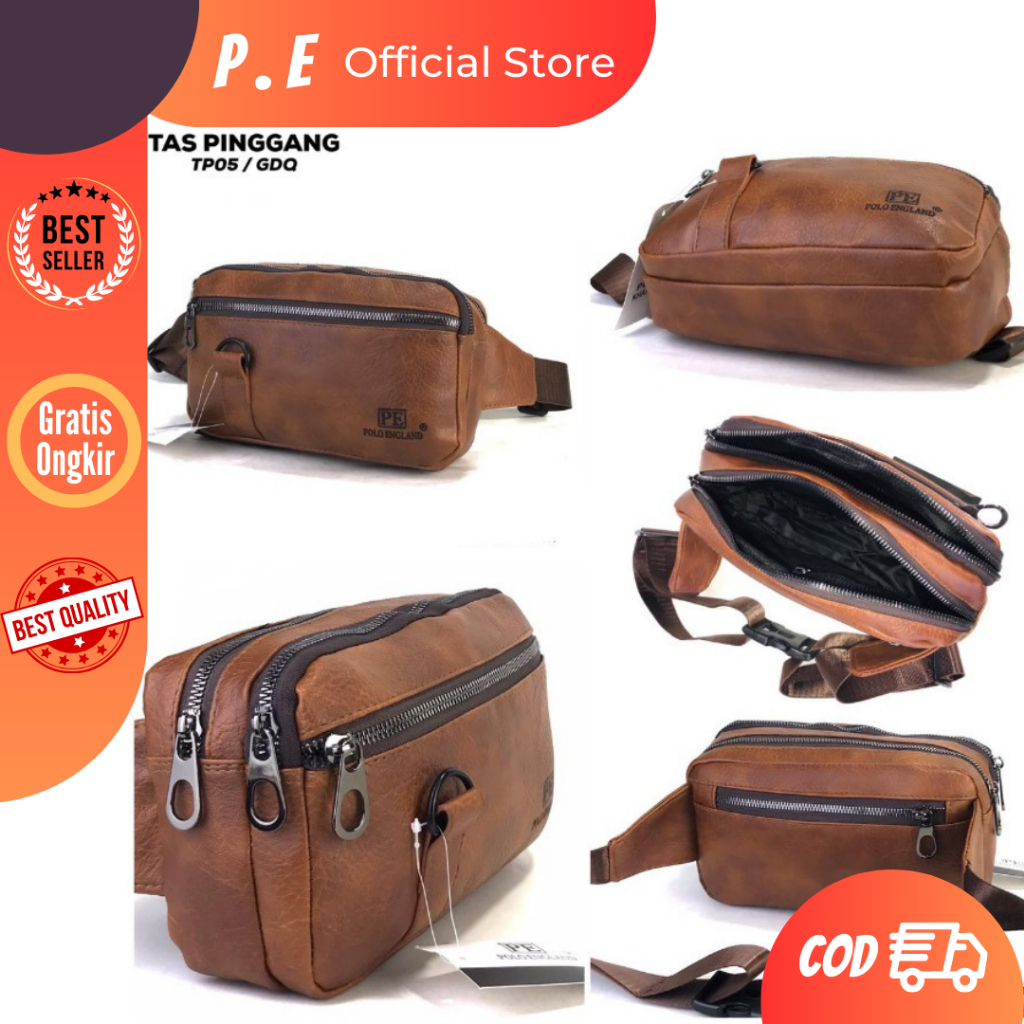 POLO ENGLAND TAS PINGGANG PRIA IMPORT TAS SELEMPANG KULIT PU TAS KECIL MULTIFUNGSI TP05