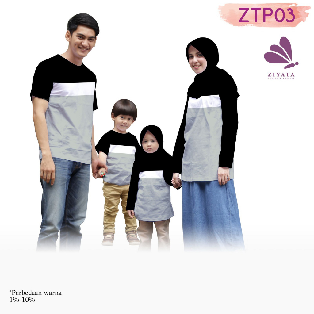 Ziyata Kaos Keluarga Baju Couple Muslim Baju Seragam Keluarga Sarimbit Ayah Ibu Anak Ziyata Original
