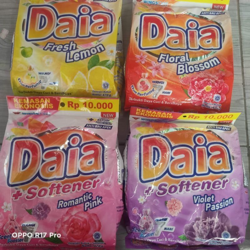 DAIA SOFTERGEN BUBUK 500gr//Sabun Cuci Bubuk Daia All Varian