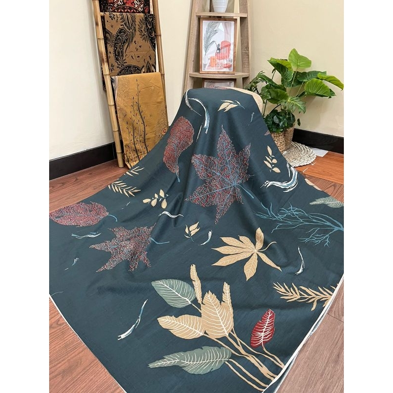Kain batik solo daun akar gede hijau ecoprint