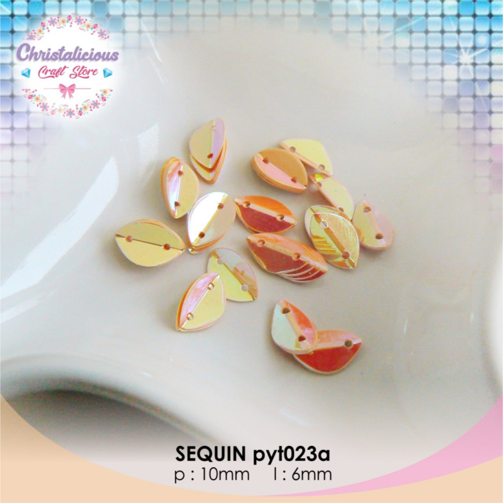 Payet daun, sequin daun, borci baju lubang 2