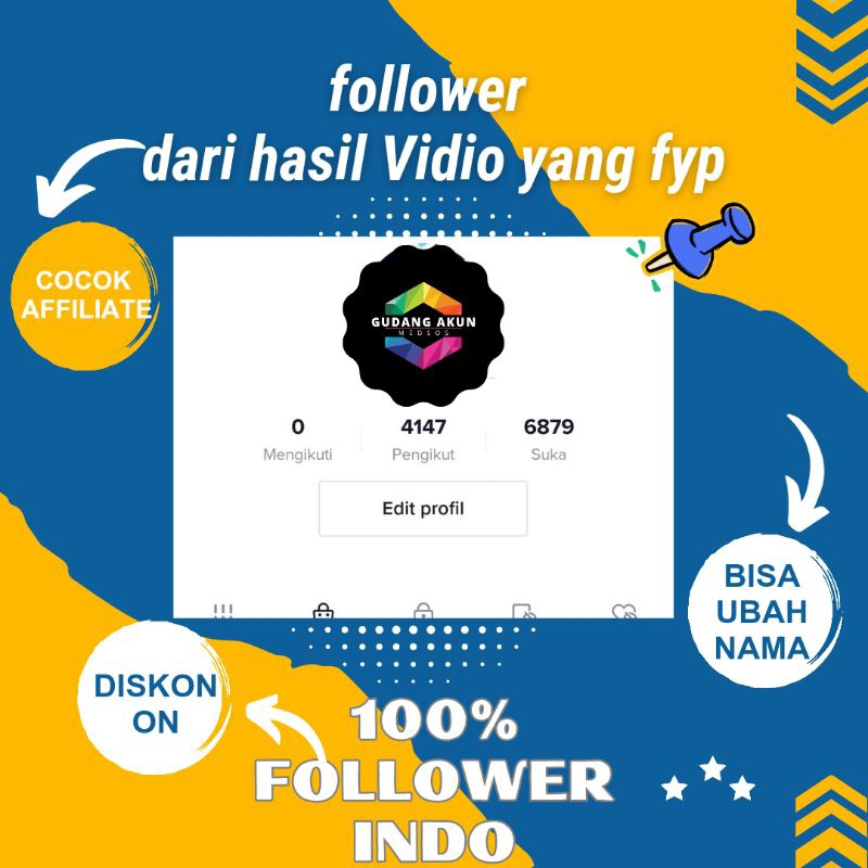 AKUN TIKTOK FYP 1000 FOLLOWER PERMANEN SIAP LIVE  AFFILIATE  SHOP