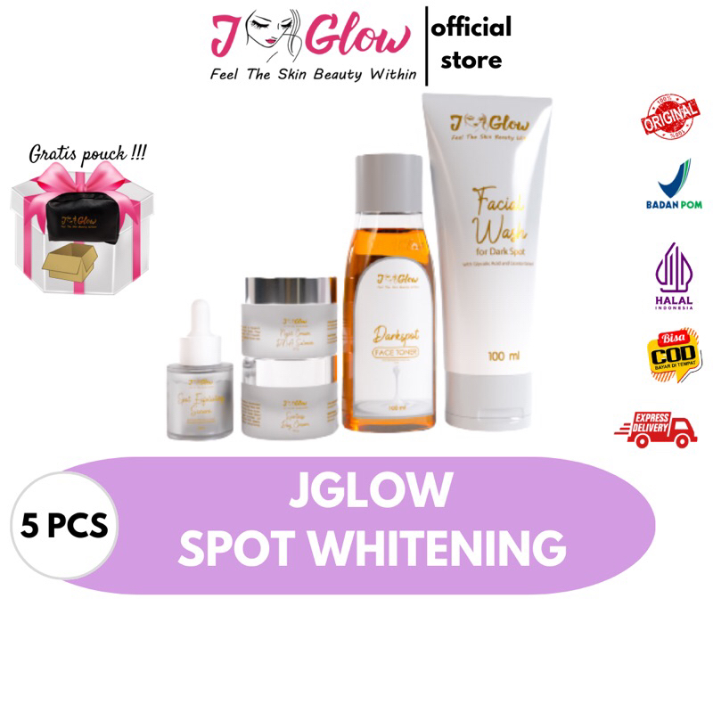 JGLOW SKINCARE PAKET FLEK SPOT WHITENING MENGHILANGKAN FLEK BINTIK HITAM/NODA HITAM BEKAS JERAWAT SU