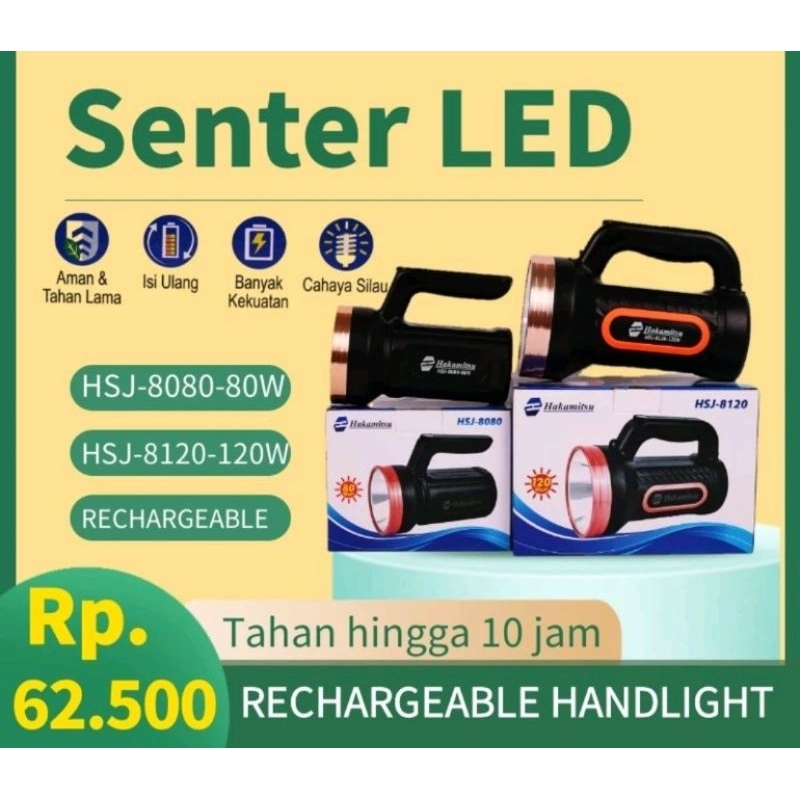 Senter cas 80W/120W senter besar LED RECHARGEABLE HANDLIGHT