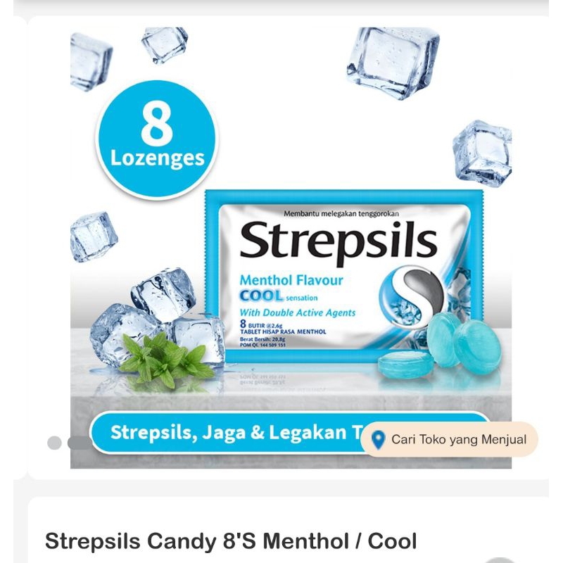 

Strepsil permen menthol 6's/cool pck 15,6g