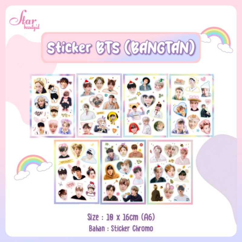 

[Min Order 10k] Sticker BTS BANGTAN | 1 pcs | Sticker KPOP BTS