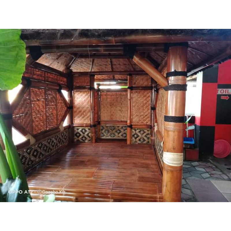 saung bambu mushola ukuran 2x2m