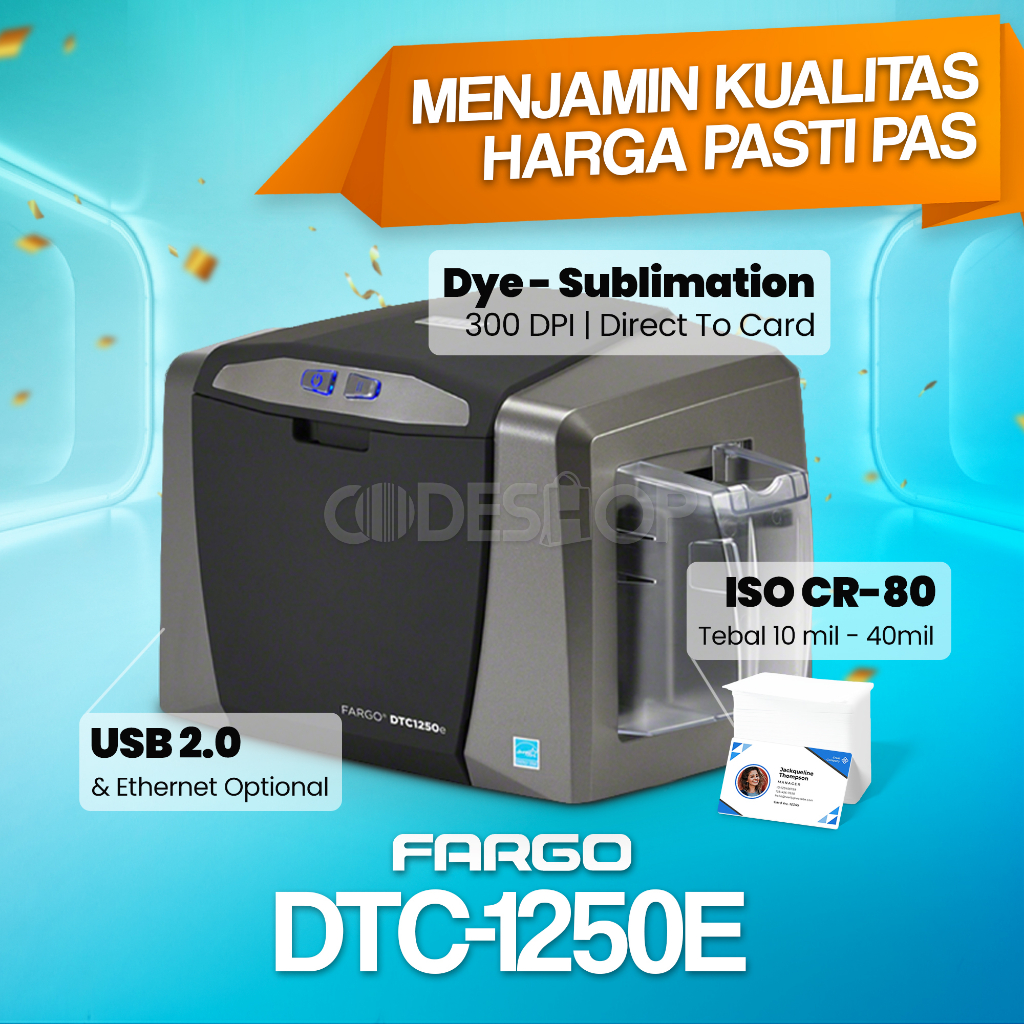 ID Card Printer Fargo DTC-1250E / Printer ID Card Fargo DTC 1250 E
