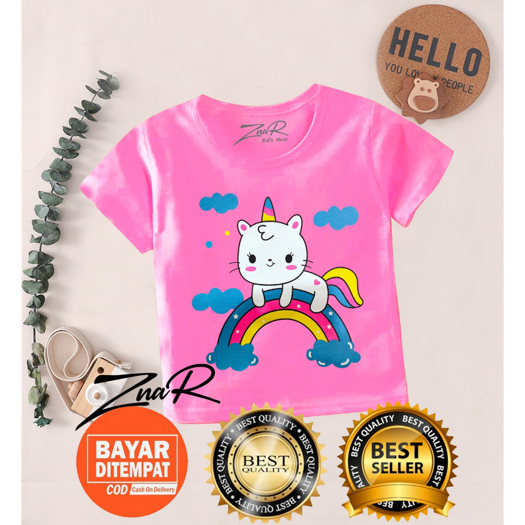 Znar -PROMO 12.12 oblong anak perempuan lengan pendek / baju kaos anak cewek atasan anak