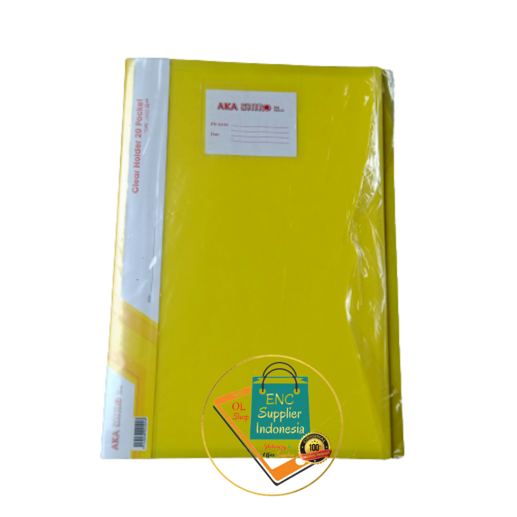 

akashiro 1 buah clear holder akashiro pocket folio isi 20 lembar per pcs - enc.sup