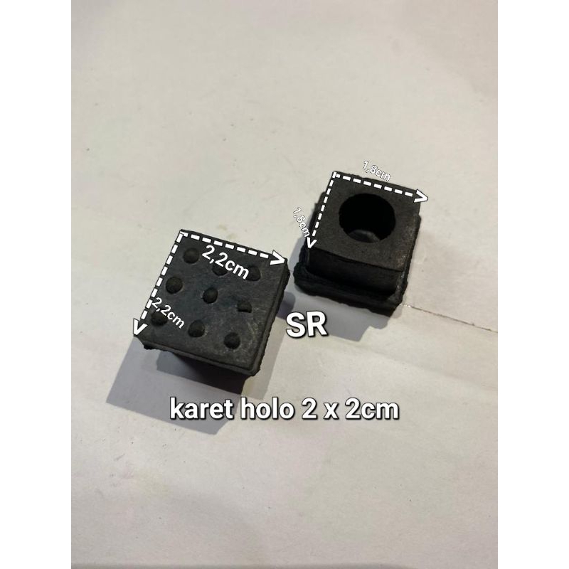 karet kaki besi holo 2 x 2cm