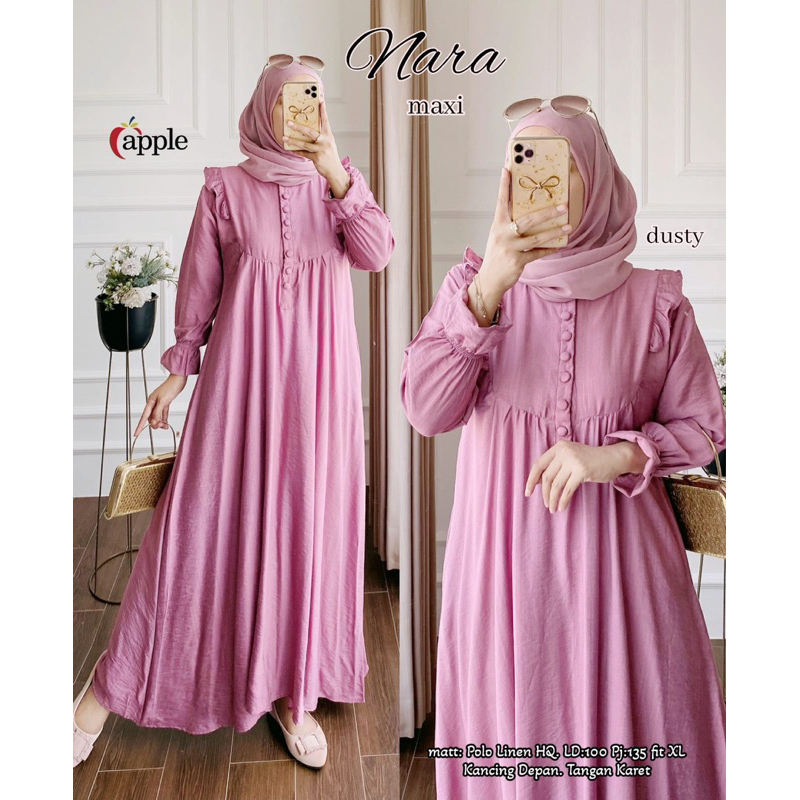 [NEW] NARA DRESS GAMIS MAXY WANITA PESTA MUSLIMAH ORI BY APPLE