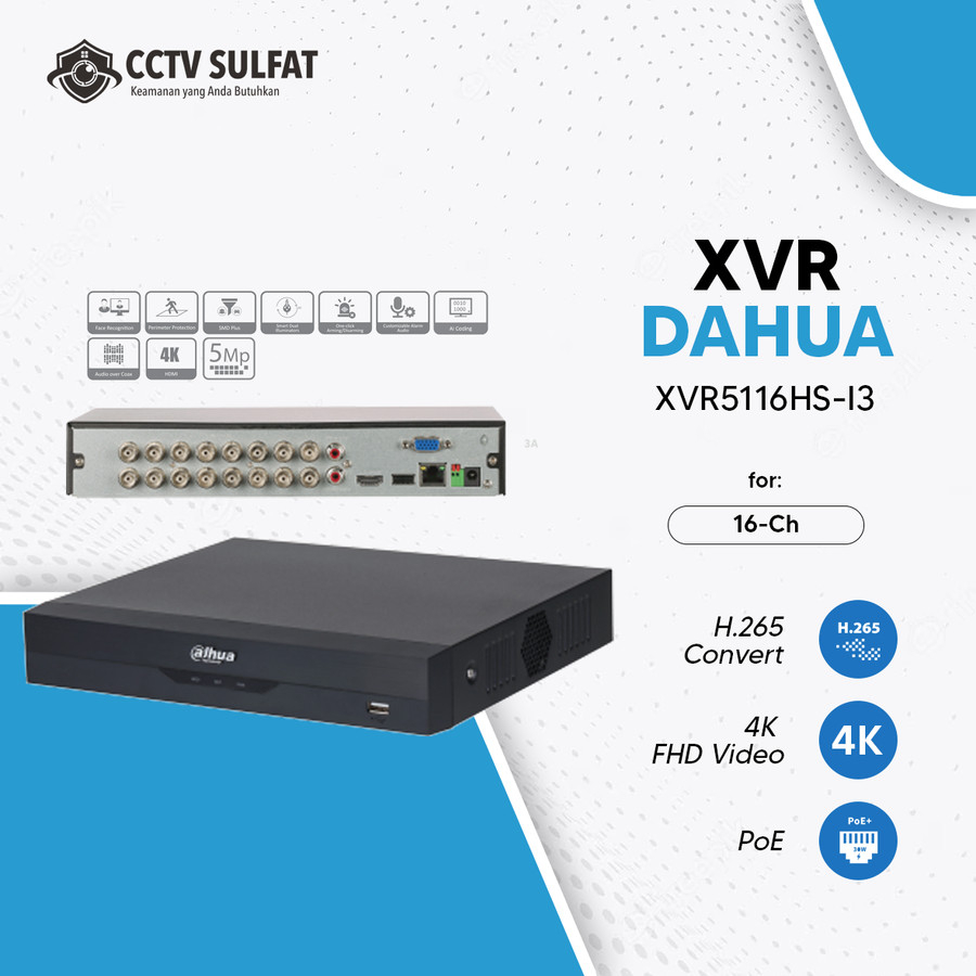 DVR DAHUA 5MP 16CH XVR5116HS