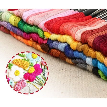 Paket Benang Sulam Set Import / Thread Paket Kerajinan Benang Aneka Warna