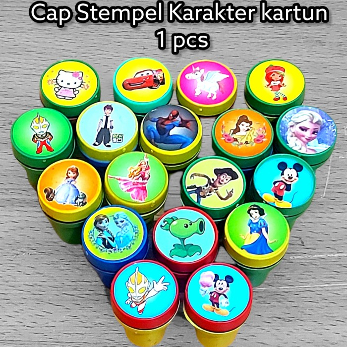 STEMPEL MINI BULAT - MAINAN CAP STEMPEL TINTA