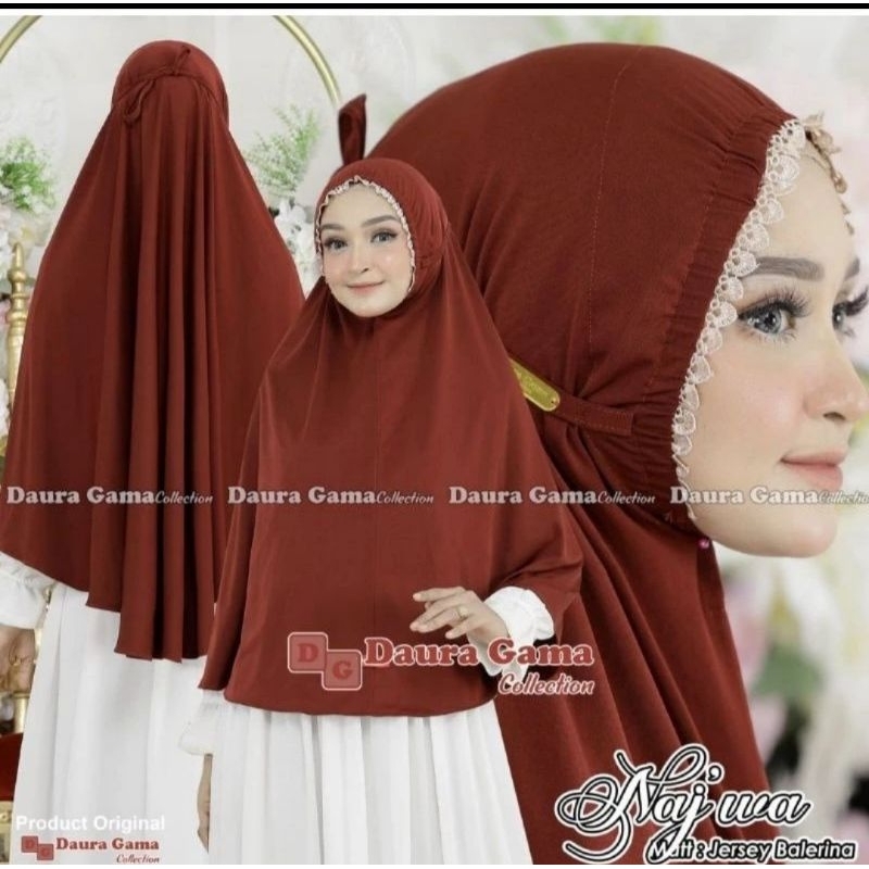HIJAB NAJWA RENDA JUMBO ORI DAURAGAMA BERGO INSTAN RENDA JUMBO