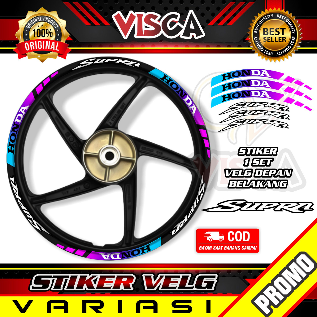Stiker Velg List Velg Motor Stiker Velg SUPRA Motif Bunglon
