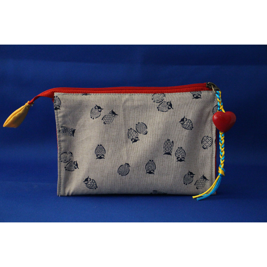 Dompet Jepang ( Japanese Pouch ) - Putih Motif Burung Hantu
