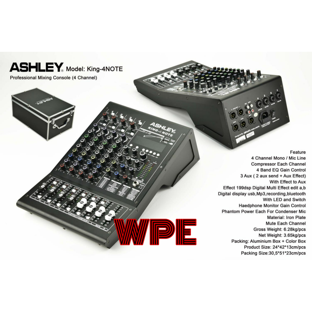 Mixer audio ASHLEY KING4 NOTE KING 4 NOTE 4ch Original