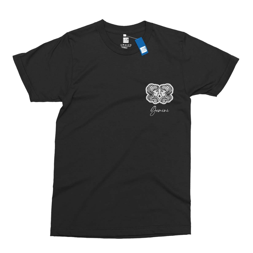 T-shirt Zodiak Gemini Chic Energi Baju Kaos Lengan Pendek Pria Premium Baju Kaos Zodiak Terbaru