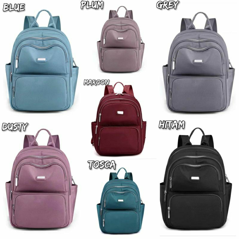 Tas Ransel/BackPack Ori Chibao Kanvas Polos CB0372 6Sleting