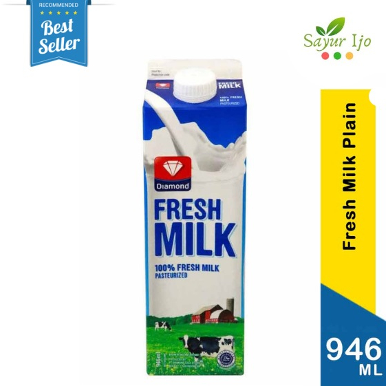 

DIAMOND Milk Fresh Plain 946 ML / Kotak Susu Sapi Segar Original