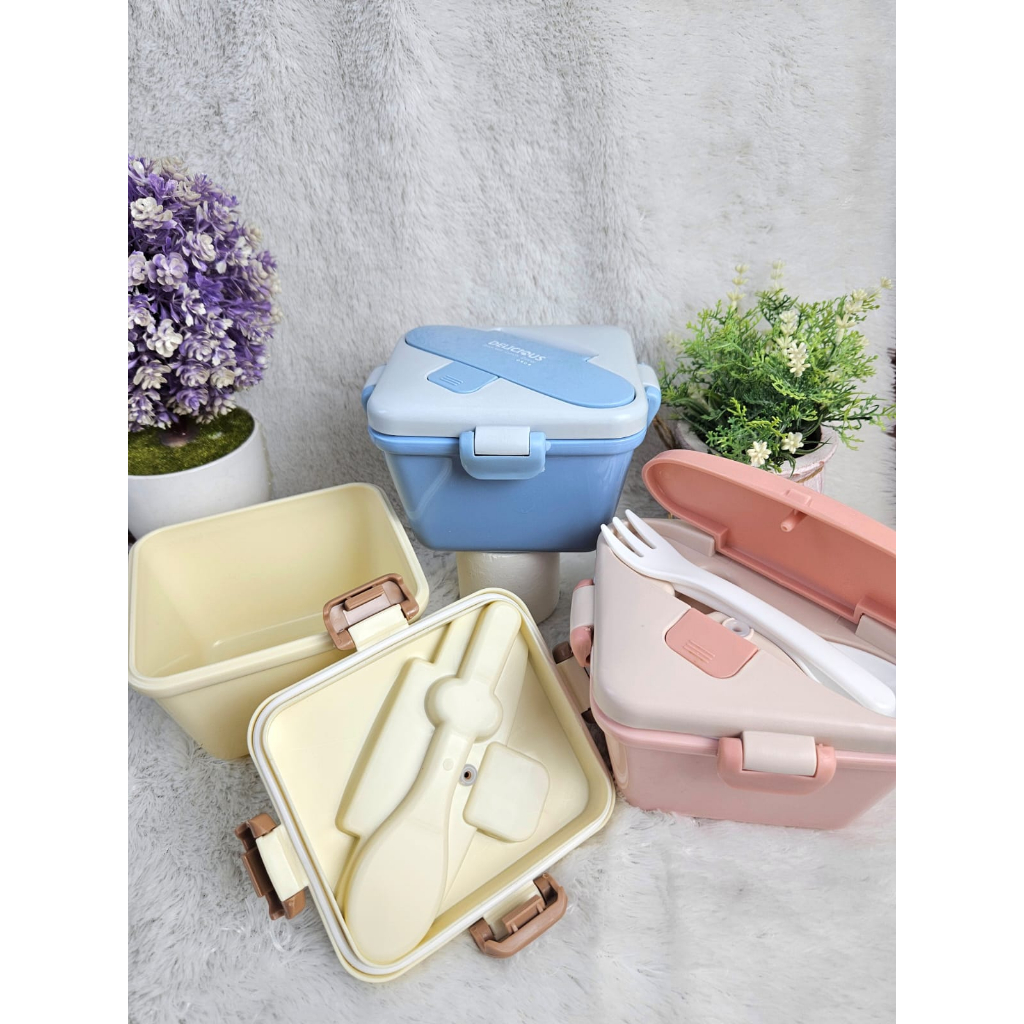 LUNCH BOX DELICIOUS / KOTAK MAKAN SET SENDOK GARPU