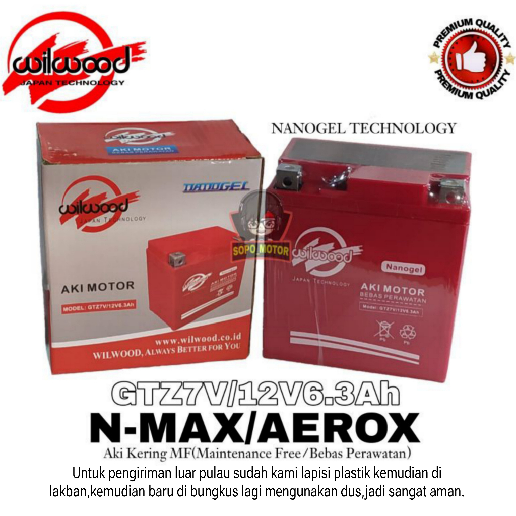 Aki kering nmax GTZ7V/YTZ7V/aki kering aerox/aki kering wilwood MURAH