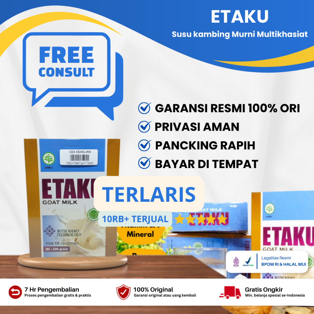 

Walatra Etaku Goat Milk 100% Asli Susu Kambing Murni Alami - Terdaftar BPOM Halal Mui - 200 Gram