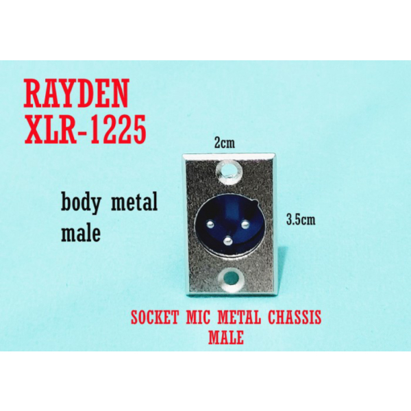 Rayden XLR1225 Soket MIC male body chassis box canon jack konektor