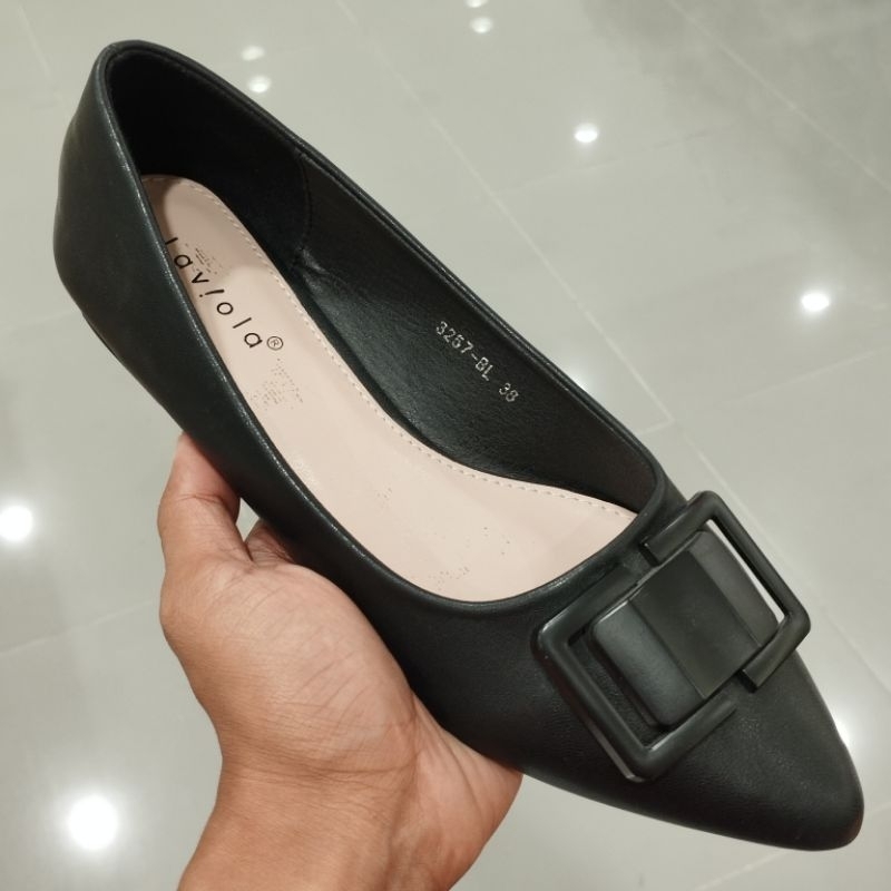 Laviola Sepatu Teplek Wanita Flat Shoes Hitam