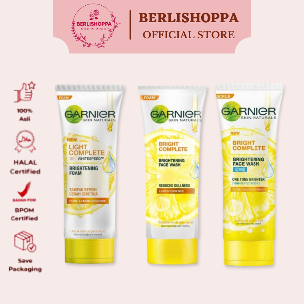 Garnier Light Complete Bright Complete Brightening Foam / Scrub / White Speed / Sabun Cuci Muka