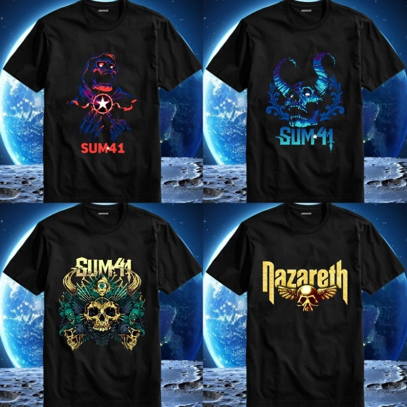 Baju Kaos Tshirt T Shirt Pria Laki Cowok Cewek Perempuan Unisex Band Sum41 Sum 41 Nazareth