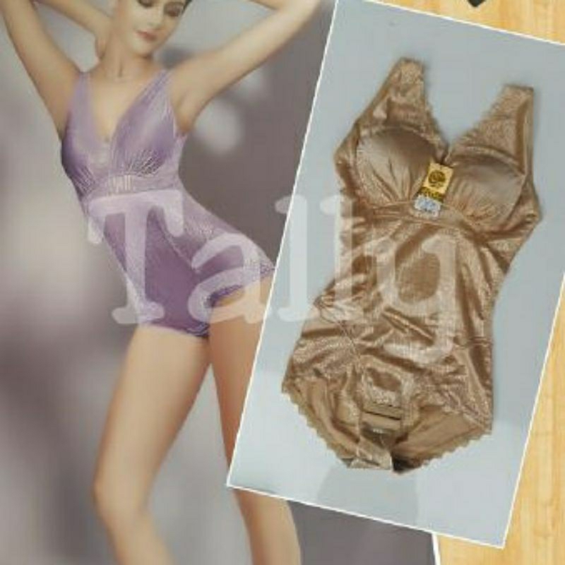Tally Bodysuit Body Shaper Korset Body Ada Cup Busa Tipis Ukiran L-XXL