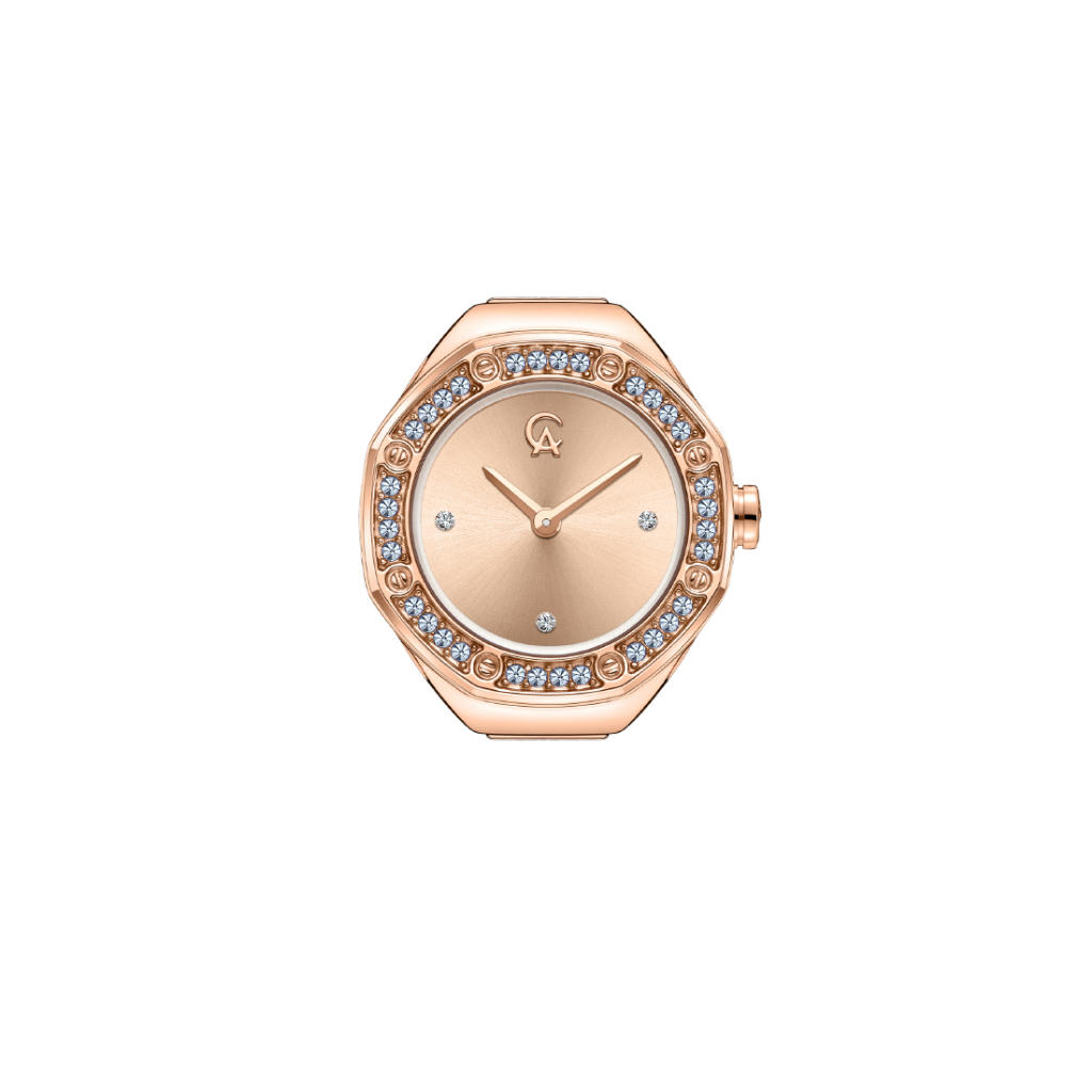 Alexandre Christie Ring Watch Ladies Oak-shaped Rose Gold Rose Gold Dial 20mm - AC2B06LHBRGLNLB