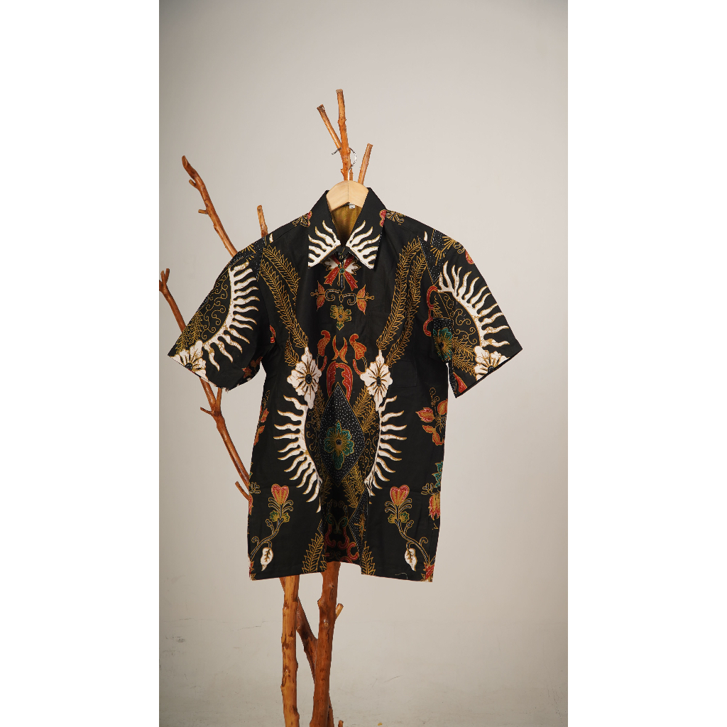 Kemeja Batik/Baju Batik/Batik Shirt/Tshirt - Malam Hitam - Lengan Pendek