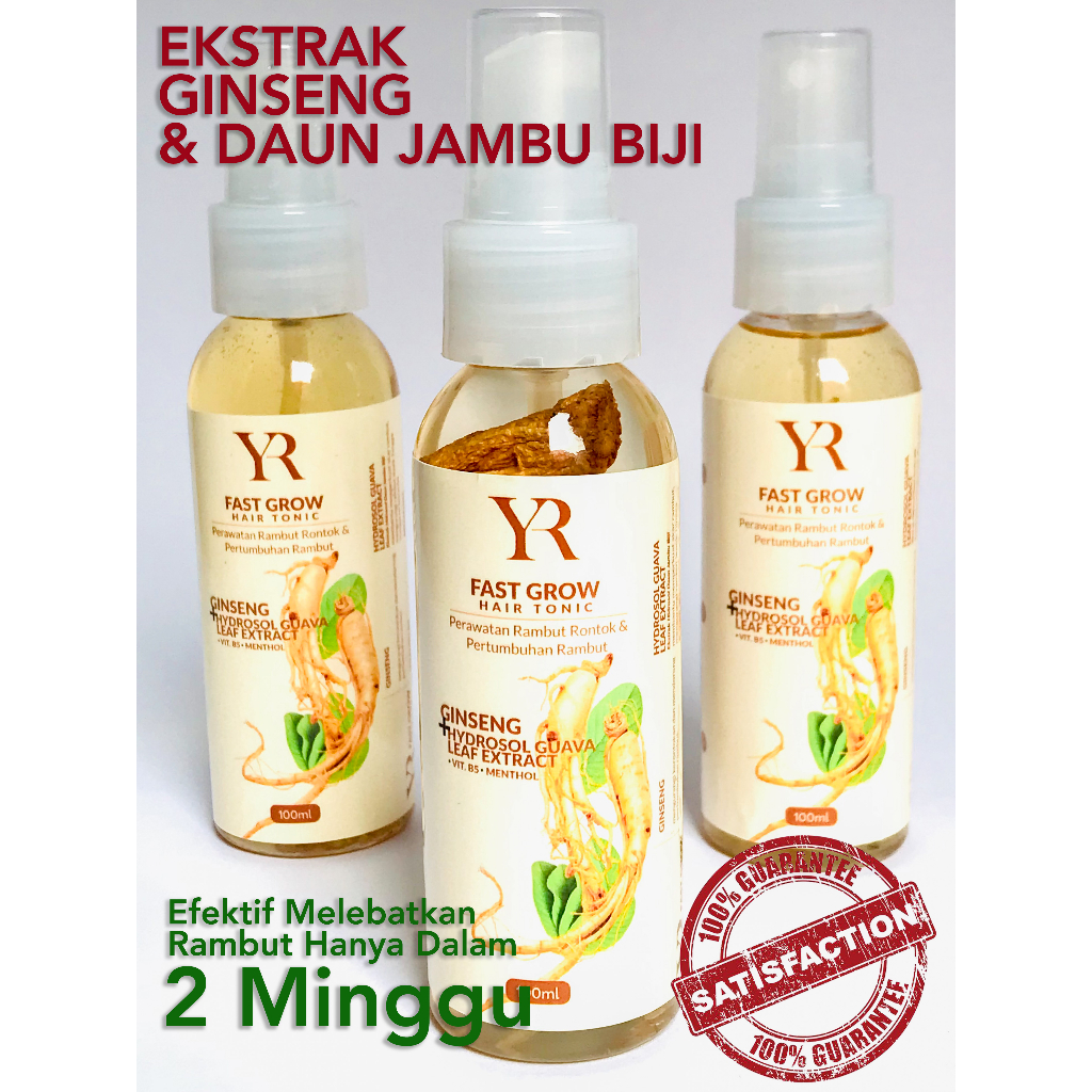 Penumbuh rambut Hair Tonic Ekstrak Ginseng & Ekstrak Daun Jambu Biji 100ml Tonik Rambut hairtonic/ T